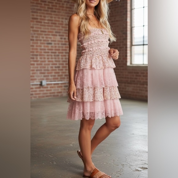 NWT Listicle Floral and Lace Boho Convertible Smocked Dress or Midi Skirt - Picture 4 of 10